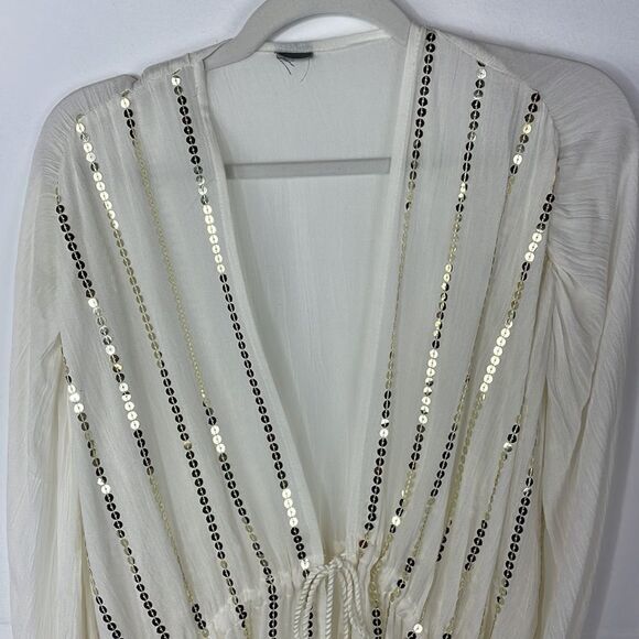 Cover kimono wrap sequined off white - Picture 2 of 11